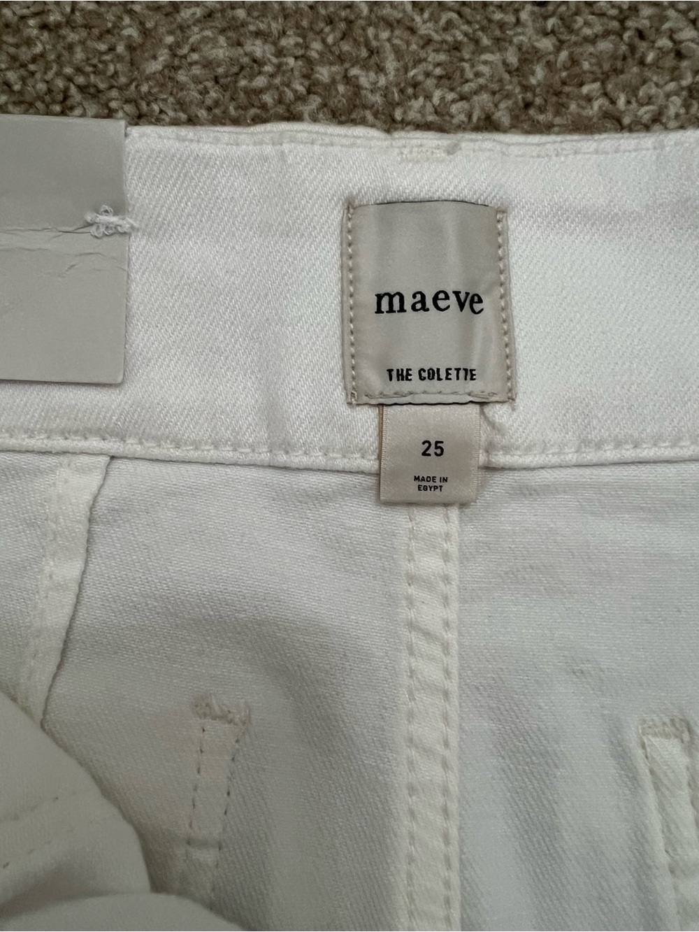 Maeve by Anthropologie THE COLETTE White Denim Jeans Size 25 NWT! - Picture 7 of 8
